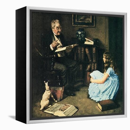 All The World’s Knowledge Can Now Be Yours (or The Perfect Audience)-Norman Rockwell-Framed Premier Image Canvas