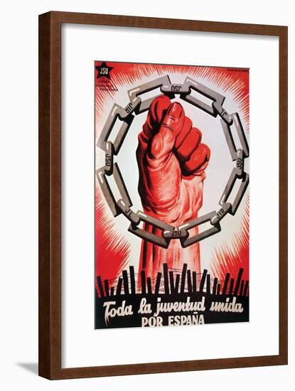 All the Youth United for Spain.-United Socialist Youth-Framed Art Print