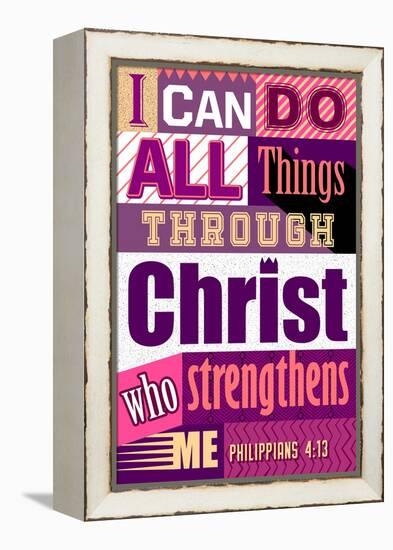 All Things Through Christ (pink)-null-Framed Stretched Canvas