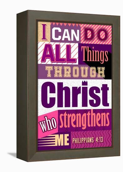 All Things Through Christ (pink)-null-Framed Stretched Canvas