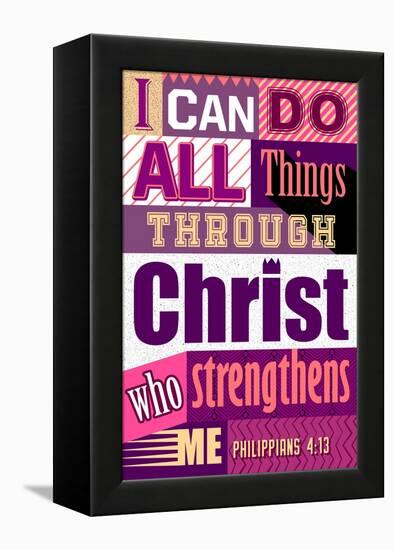 All Things Through Christ (pink)-null-Framed Stretched Canvas