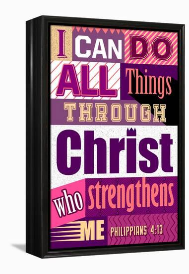 All Things Through Christ (pink)-null-Framed Stretched Canvas