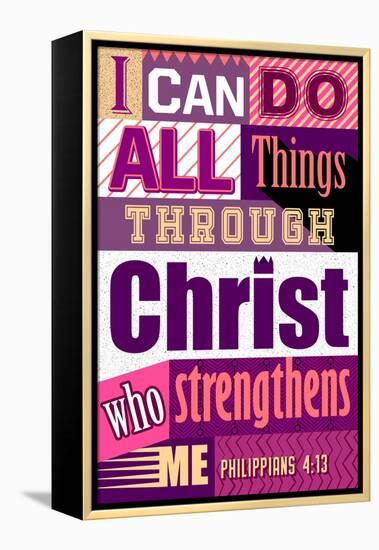 All Things Through Christ (pink)-null-Framed Stretched Canvas