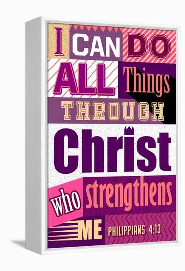 All Things Through Christ (pink)-null-Framed Stretched Canvas