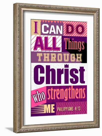 All Things Through Christ (pink)-null-Framed Art Print