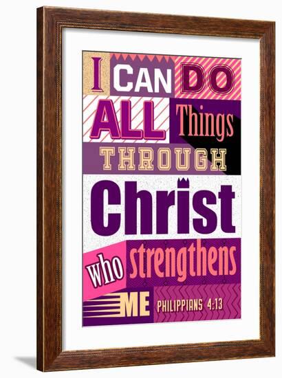 All Things Through Christ (pink)-null-Framed Art Print