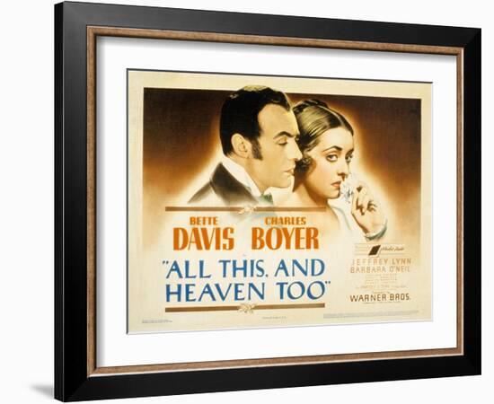 All This and Heaven Too, Charles Boyer, Bette Davis, 1940-null-Framed Photo