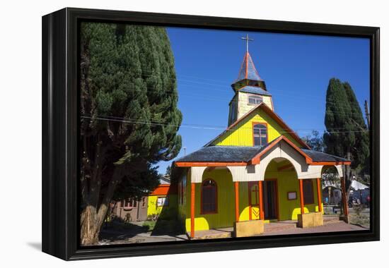 All Wood Church in the Fishing Village of Quemchi, Island of Chiloe, Chile-Peter Groenendijk-Framed Premier Image Canvas