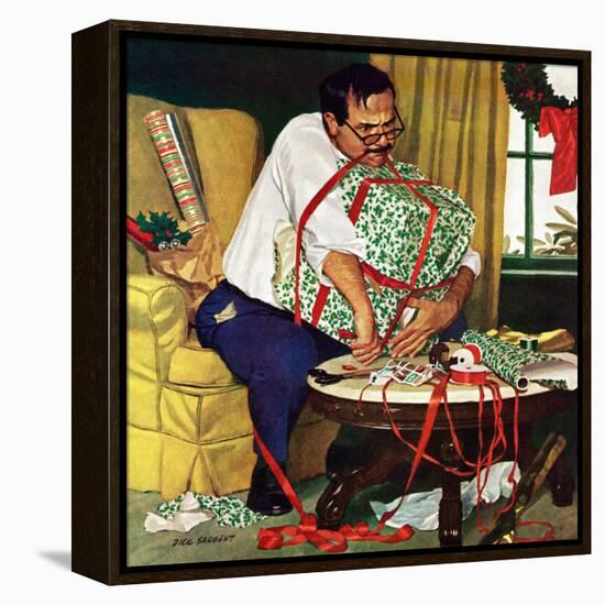 "All Wrapped Up in Christmas", December 19, 1959-Richard Sargent-Framed Premier Image Canvas