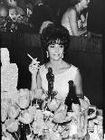 Actress Elizabeth Taylor at Hollywood Party After Winning Oscar, Which is on Table in Front of Her-Allan Grant-Premium Photographic Print