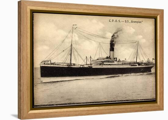 Allan Line, C.P.O.S, S.S. Grampian, Dampfschiff-null-Framed Premier Image Canvas