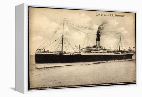 Allan Line, C.P.O.S, S.S. Grampian, Dampfschiff-null-Framed Premier Image Canvas