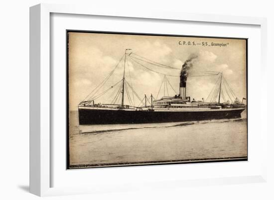 Allan Line, C.P.O.S, S.S. Grampian, Dampfschiff-null-Framed Giclee Print