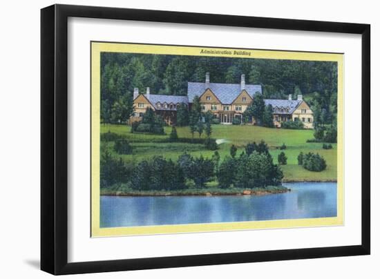 Allegany State Park, New York - Exterior View of the Administration Building-Lantern Press-Framed Art Print