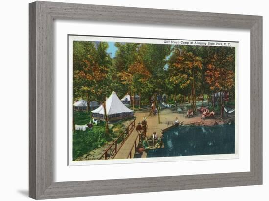 Allegany State Park, New York - View of the Girl Scouts' Camp-Lantern Press-Framed Art Print