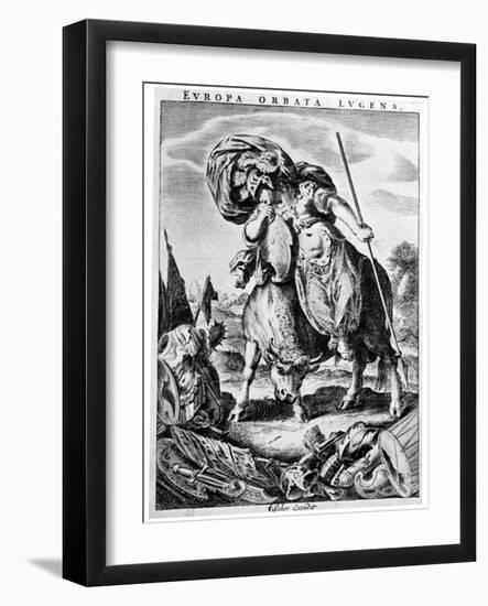 Allegorial View of Europe, Early 17th Century-Cornelis de Visscher-Framed Giclee Print