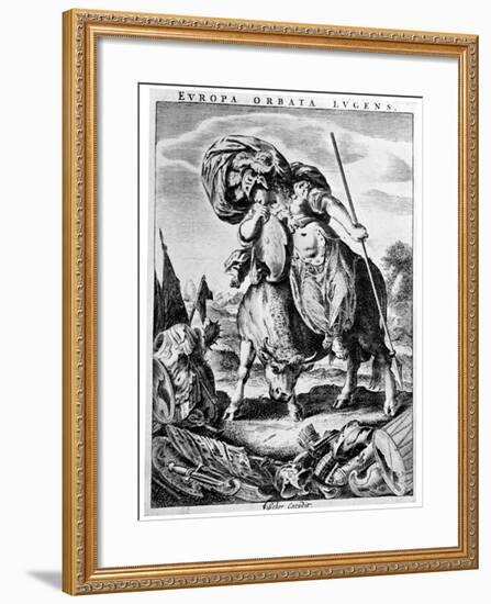 Allegorial View of Europe, Early 17th Century-Cornelis de Visscher-Framed Giclee Print