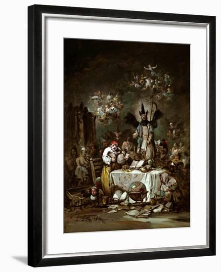 Allegorical Caprice. the Avarice, 1852-Eugenio Lucas Velázquez-Framed Giclee Print