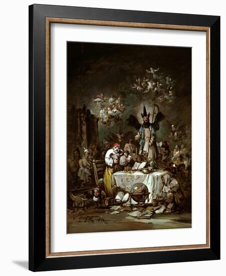 Allegorical Caprice. the Avarice, 1852-Eugenio Lucas Velázquez-Framed Giclee Print