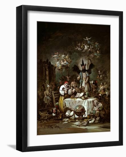 Allegorical Caprice. the Avarice, 1852-Eugenio Lucas Velázquez-Framed Giclee Print