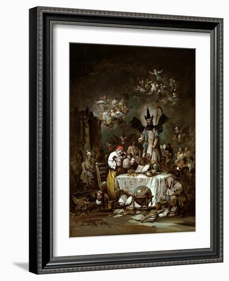 Allegorical Caprice. the Avarice, 1852-Eugenio Lucas Velázquez-Framed Giclee Print