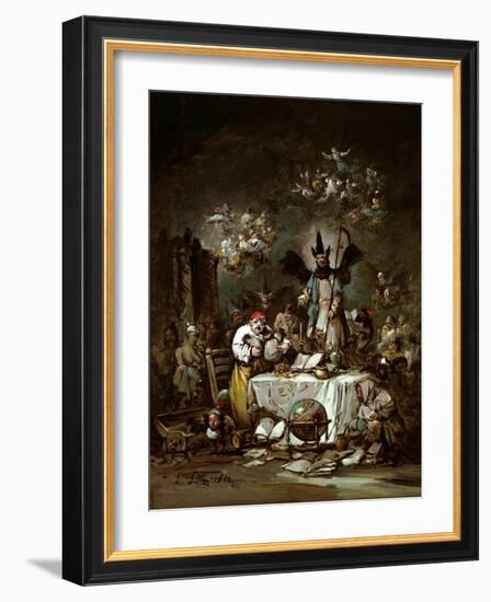 Allegorical Caprice. the Avarice, 1852-Eugenio Lucas Velázquez-Framed Giclee Print