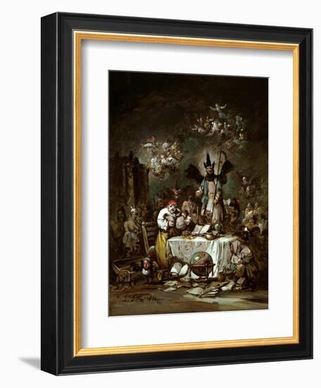 Allegorical Caprice. the Avarice, 1852-Eugenio Lucas Velázquez-Framed Giclee Print