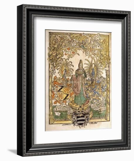 Allegorical Figure of Mainz, 1486-null-Framed Giclee Print