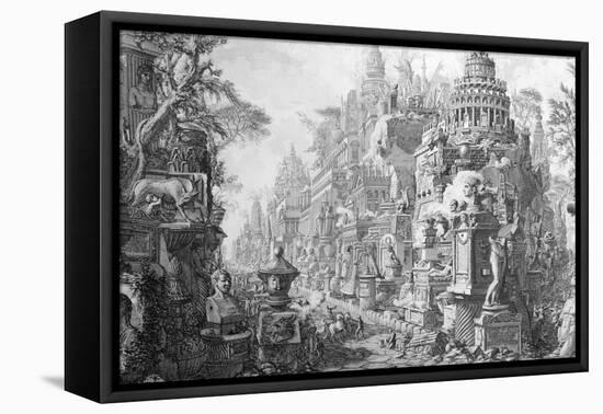 Allegorical Frontispiece of Rome and Its History, from Le Antichita Romane de G.B. Piranesi-Giovanni Battista Piranesi-Framed Premier Image Canvas