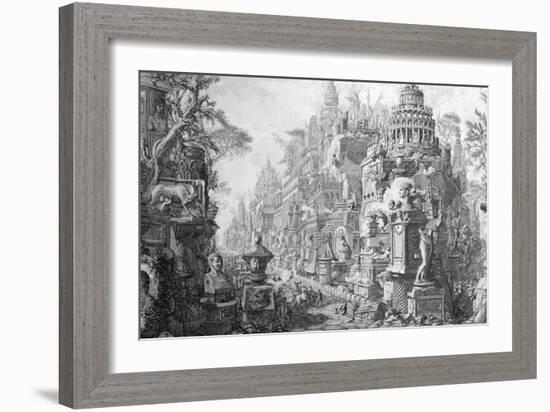 Allegorical Frontispiece of Rome and Its History, from Le Antichita Romane de G.B. Piranesi-Giovanni Battista Piranesi-Framed Giclee Print