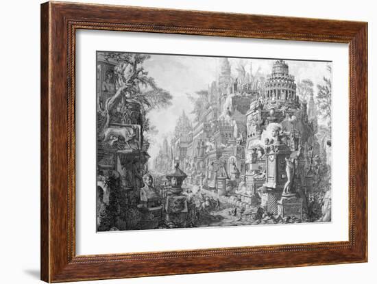 Allegorical Frontispiece of Rome and Its History, from Le Antichita Romane de G.B. Piranesi-Giovanni Battista Piranesi-Framed Giclee Print