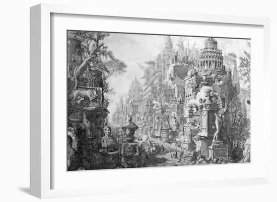 Allegorical Frontispiece of Rome and Its History, from Le Antichita Romane de G.B. Piranesi-Giovanni Battista Piranesi-Framed Giclee Print