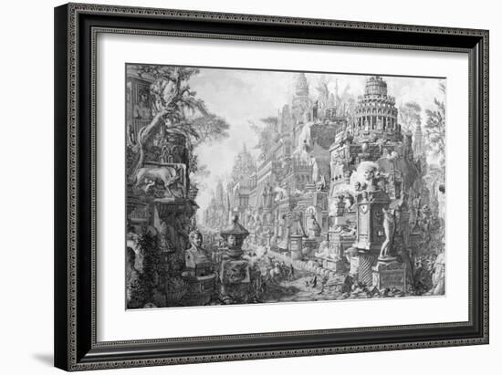 Allegorical Frontispiece of Rome and Its History, from Le Antichita Romane de G.B. Piranesi-Giovanni Battista Piranesi-Framed Giclee Print