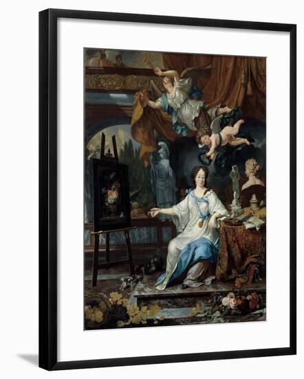 Allegorical Portrait of an Artist in Her Studio, c.1675-1685-Michiel Van Musscher-Framed Giclee Print