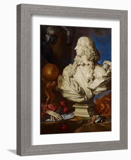 Allegorical Still Life with Bernini's Bust of Francis I D'Este-Francesco Stringa-Framed Giclee Print