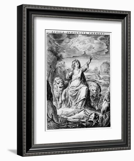 Allegorical View of Africa, Early 17th Century-Cornelis de Visscher-Framed Giclee Print