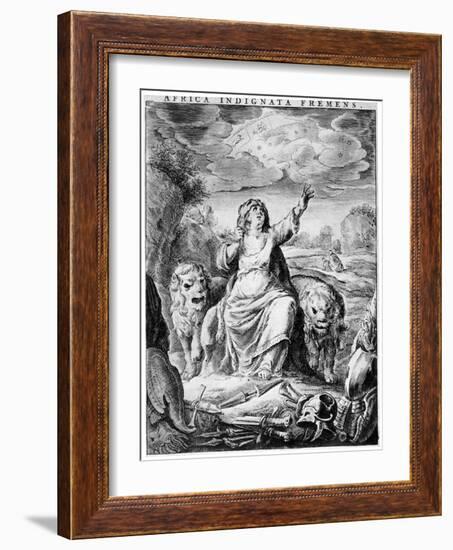 Allegorical View of Africa, Early 17th Century-Cornelis de Visscher-Framed Giclee Print