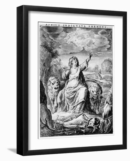 Allegorical View of Africa, Early 17th Century-Cornelis de Visscher-Framed Giclee Print