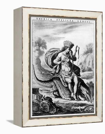 Allegorical View of America, Early 17th Century-Cornelis de Visscher-Framed Premier Image Canvas