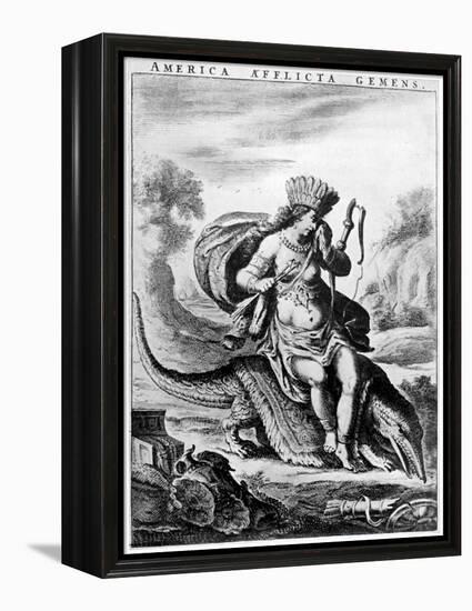 Allegorical View of America, Early 17th Century-Cornelis de Visscher-Framed Premier Image Canvas