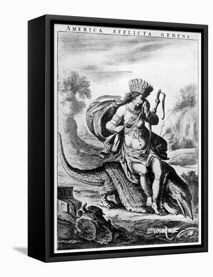 Allegorical View of America, Early 17th Century-Cornelis de Visscher-Framed Premier Image Canvas