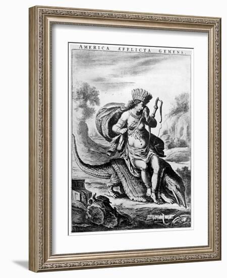 Allegorical View of America, Early 17th Century-Cornelis de Visscher-Framed Giclee Print