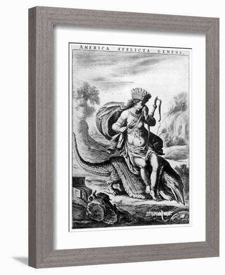 Allegorical View of America, Early 17th Century-Cornelis de Visscher-Framed Giclee Print