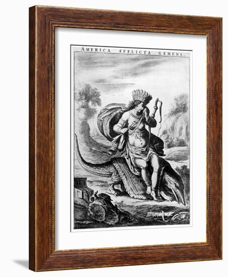 Allegorical View of America, Early 17th Century-Cornelis de Visscher-Framed Giclee Print