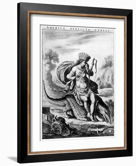 Allegorical View of America, Early 17th Century-Cornelis de Visscher-Framed Giclee Print