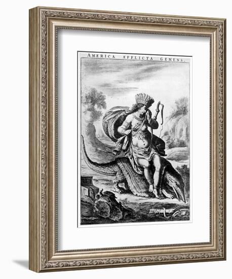 Allegorical View of America, Early 17th Century-Cornelis de Visscher-Framed Giclee Print