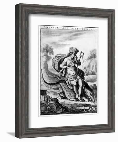 Allegorical View of America, Early 17th Century-Cornelis de Visscher-Framed Giclee Print