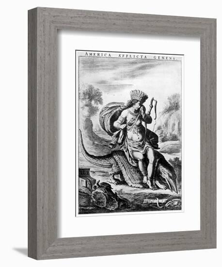 Allegorical View of America, Early 17th Century-Cornelis de Visscher-Framed Giclee Print