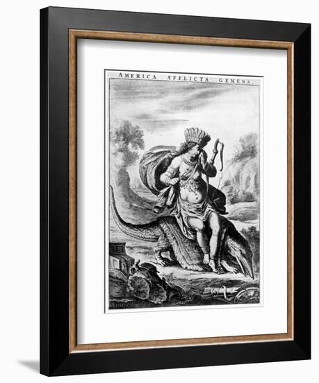 Allegorical View of America, Early 17th Century-Cornelis de Visscher-Framed Giclee Print