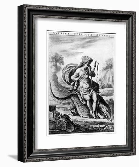 Allegorical View of America, Early 17th Century-Cornelis de Visscher-Framed Giclee Print